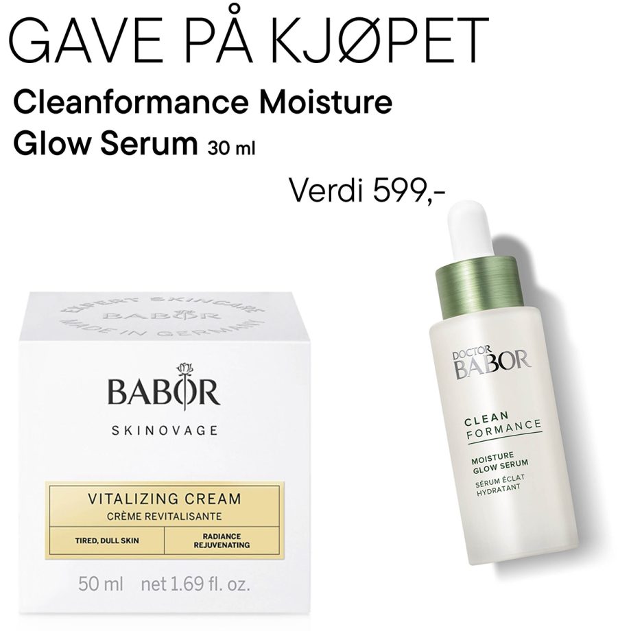 VITALIZING CREAM 50ML FÅ MED GRATIS 1 STK CLEANFORMANCE MOISTER GLOW SERUM 30ML