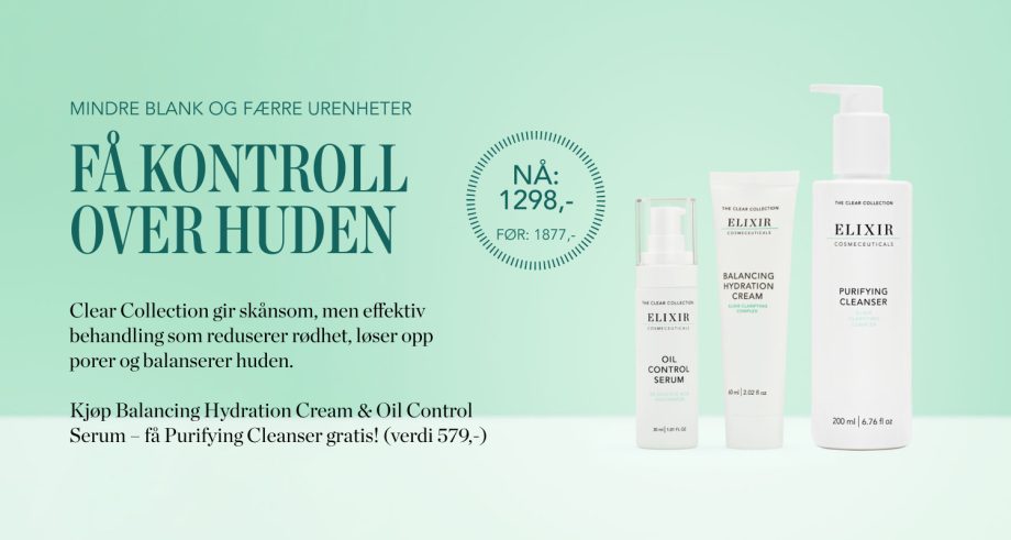 Ved kjøp av Oil Control Serum og Balancing Cream får man en Purifying Cleanser på kjøpet!