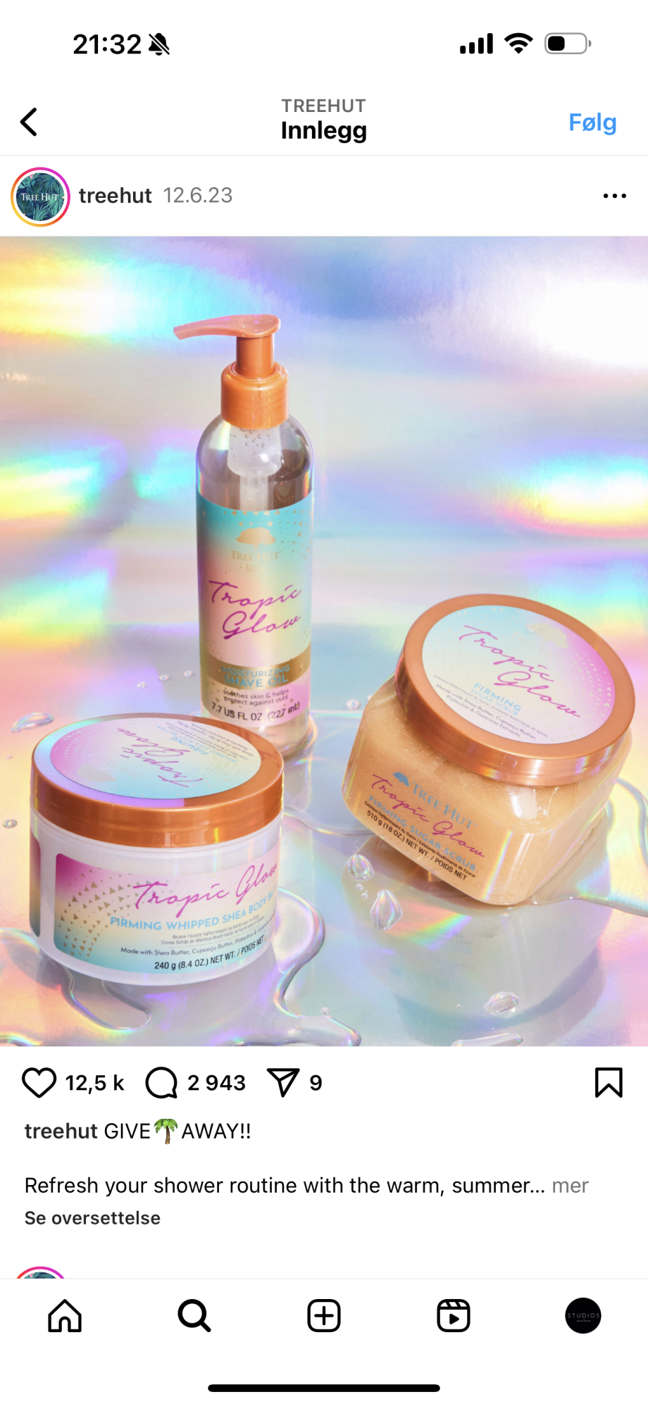 Tree Hut Shave Oil + Body Scrub + Body cream