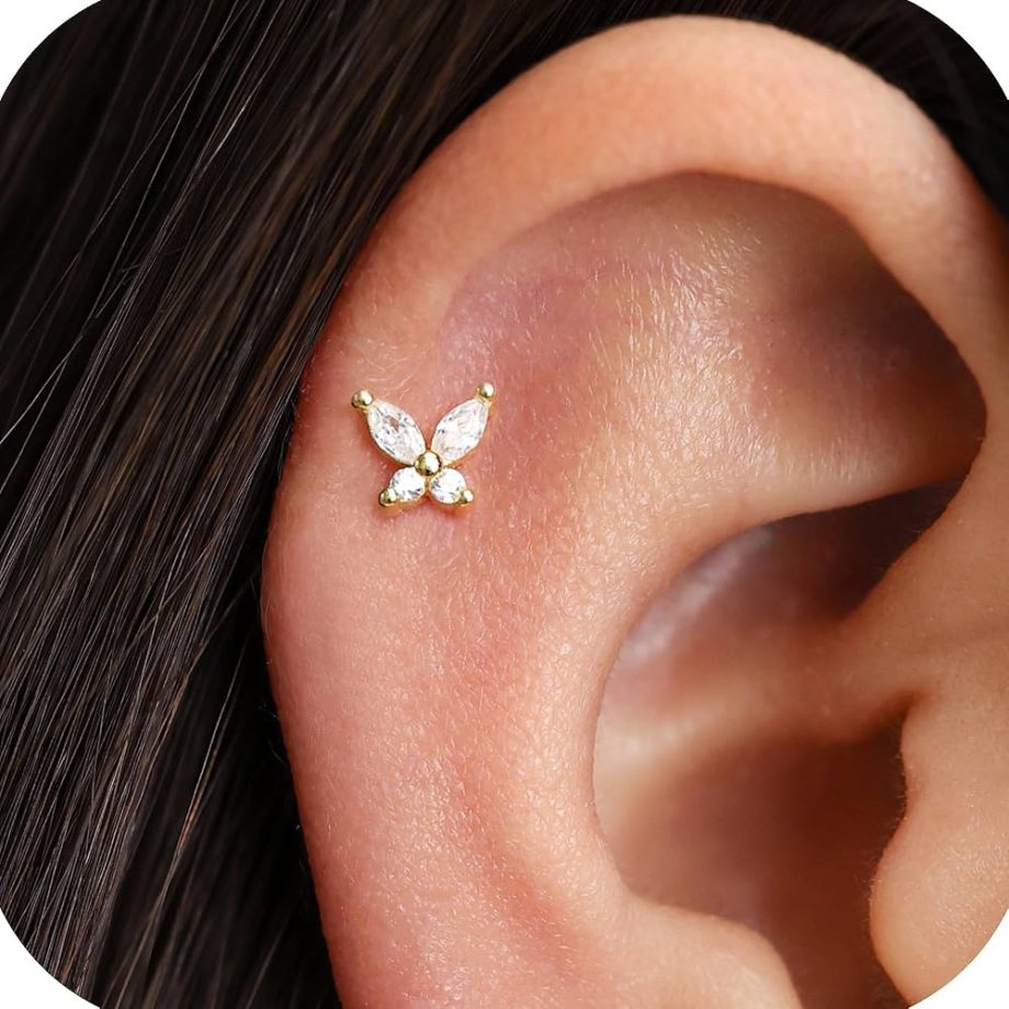 Sommerfugl Helix Piercing Sølv